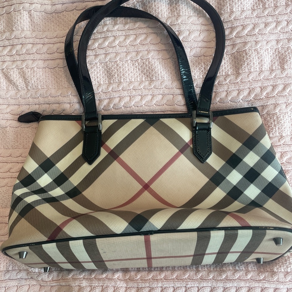 Burberry Beige and Black Plaid Shoulder Bag - Picture 4 of 4